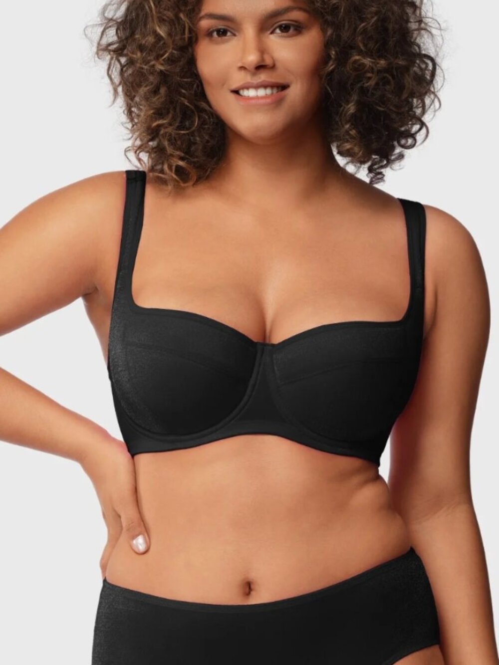 NWT HSIA Starry Night Lightly Lined Padded Balconette Bra in Black - Picture 1 of 11